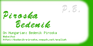 piroska bedenik business card